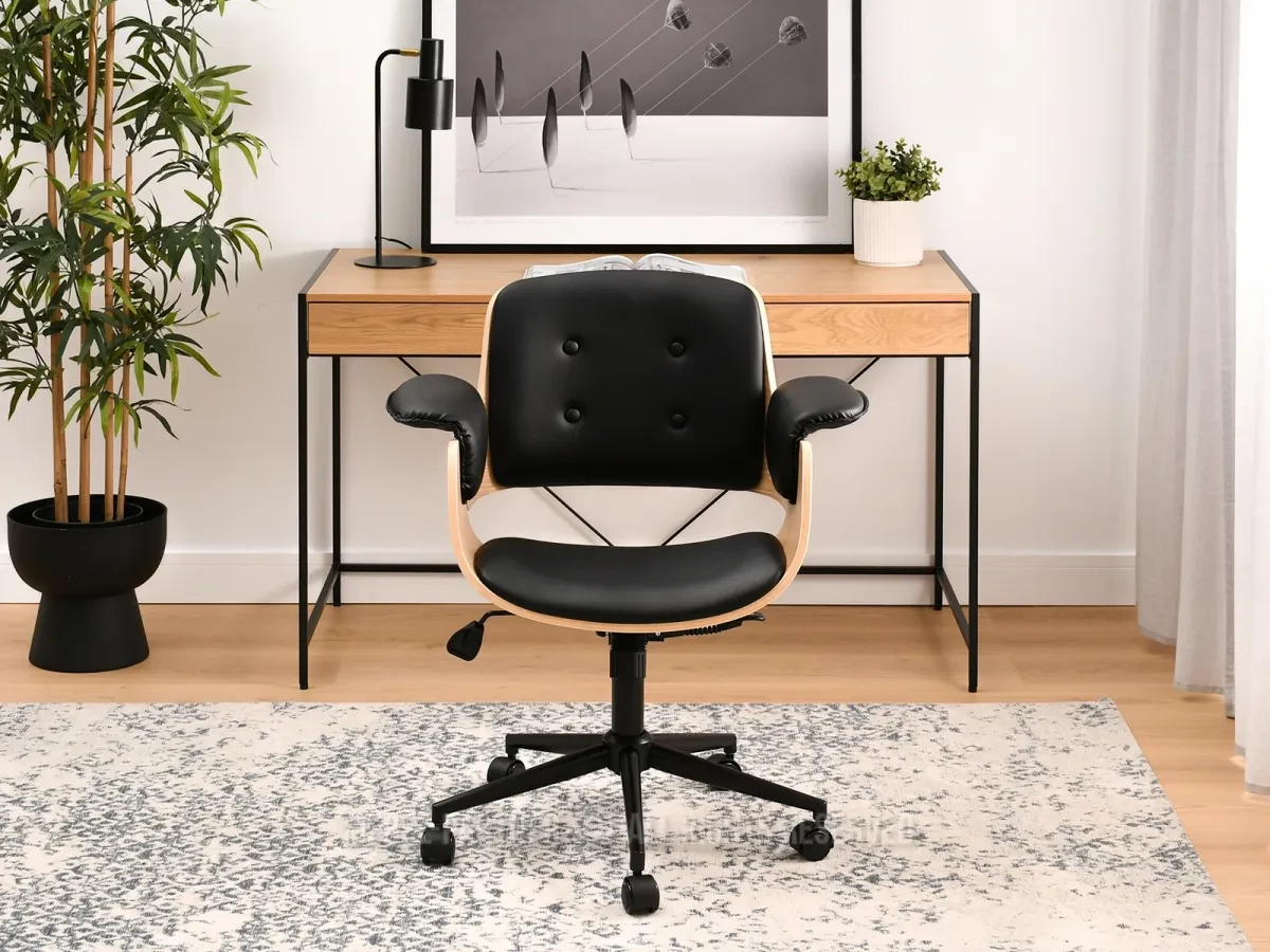 Деревянный кресло утиковый дуб - черное черное основание - фото 3 - id-p2107606377