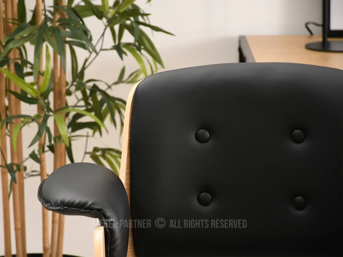 Деревянный кресло утиковый дуб - черное черное основание - фото 8 - id-p2107606377