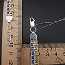 Широкий жіночий срібний браслет арабський бісмарк з жовто - блакитними камінцями. регульований арабка. проба 925, фото 5