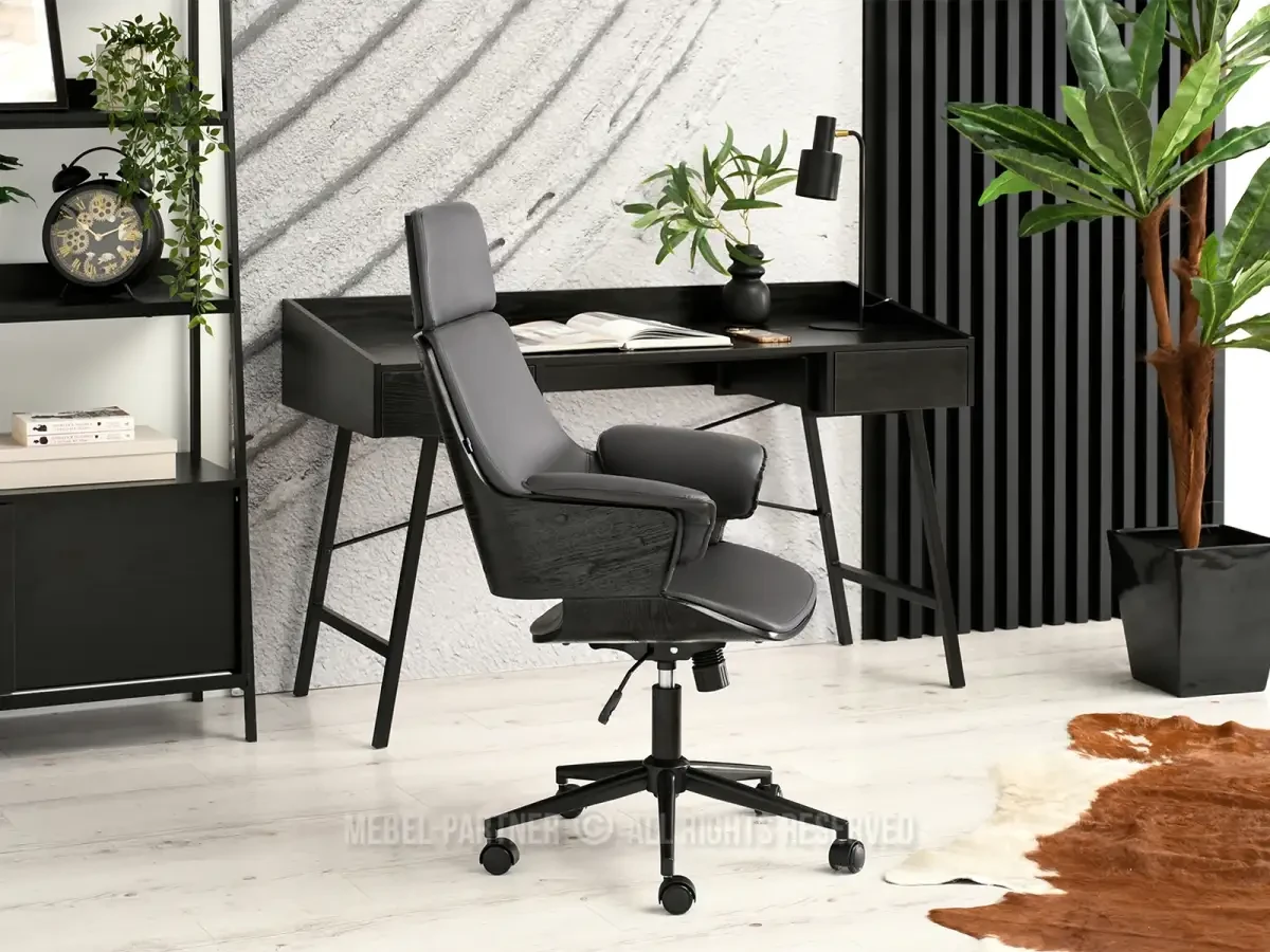 Черно-серый офисный стул с clemens wood - фото 4 - id-p2107606384