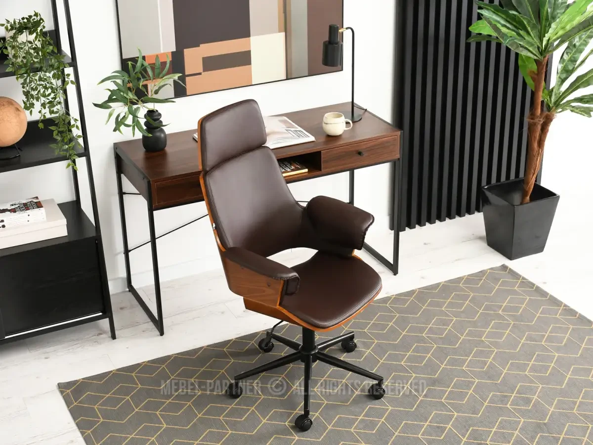 Clemens изогнутый деревянный офисный стул, коричневый орех, черная ножка - фото 5 - id-p2107606385