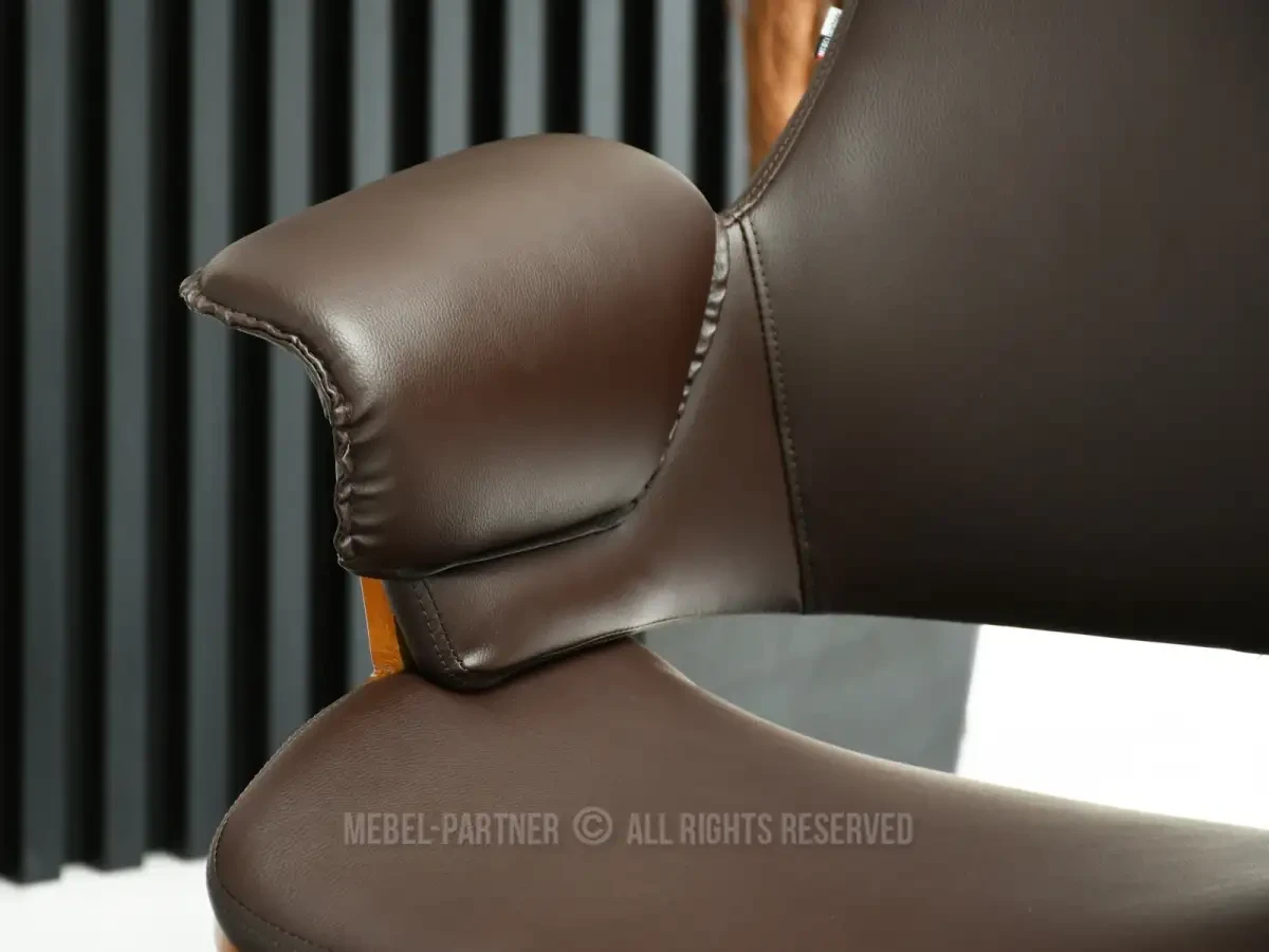 Clemens изогнутый деревянный офисный стул, коричневый орех, черная ножка - фото 10 - id-p2107606385