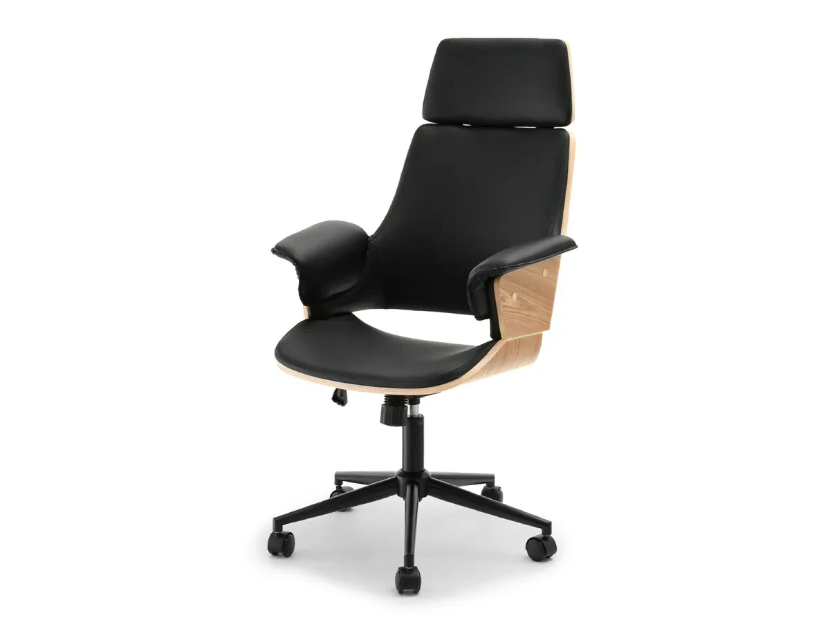 Удобное офисное стулье дуб клеменс черный, кожа pu - фото 1 - id-p2107606387