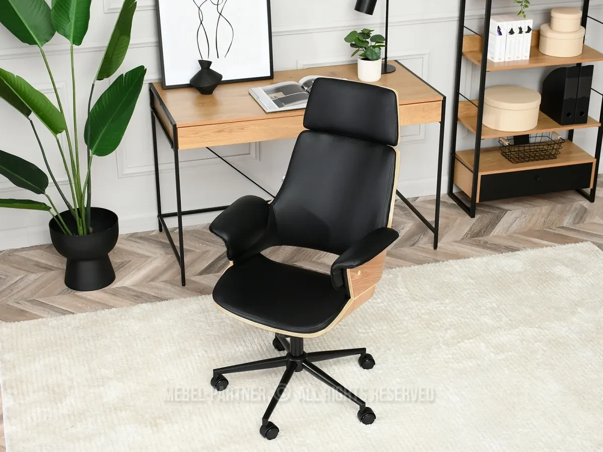 Удобное офисное стулье дуб клеменс черный, кожа pu - фото 6 - id-p2107606387