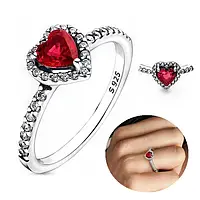 Серебряное кольцо в стиле Pandora "Сердце" 925 проба колечко Пандора 8 размер