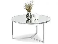 Модная зеркальная кофейная скамья натал xl серебряная для гостиной в современном стиле