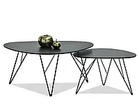 Комплект столиков rava s xl, черный с металлическими ножками