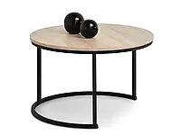 Современная круглая кофейная скамья nero xl sonoma на металлической основе