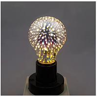 Лампа светодиодная 5 Вт,LED лампа декоративная 3D,Фейерверк A60 E27 LED