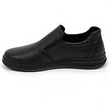 Чорні чоловічі туфлі шкіряні на резинці весна осінь Міда 112472(16) розмір 42, фото 2