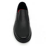 Чорні чоловічі туфлі шкіряні на резинці весна осінь Міда 112472(16) розмір 42, фото 3