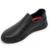 Чорні чоловічі туфлі шкіряні на резинці весна осінь Міда 112472(16) розмір 42, фото 8