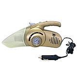 Автомобільний пилосос з компресором 4в1 Vacuum Cleaner компактний з манометром насадками та підсвічуванням, фото 2