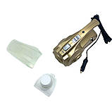 Автомобільний пилосос з компресором 4в1 Vacuum Cleaner компактний з манометром насадками та підсвічуванням, фото 8