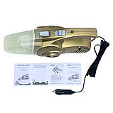 Автомобільний пилосос з компресором 4в1 Vacuum Cleaner компактний з манометром насадками та підсвічуванням, фото 3