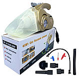 Автомобільний пилосос з компресором 4в1 Vacuum Cleaner компактний з манометром насадками та підсвічуванням, фото 9