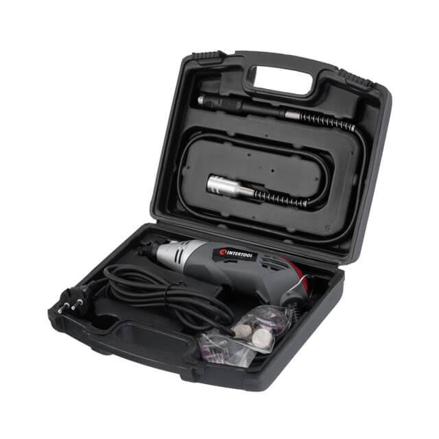 Пряма шліфувальна машина (гравер) Intertool DT-0517 170 Вт, 8000-35000 об/хв, кейс, гнучкий вал