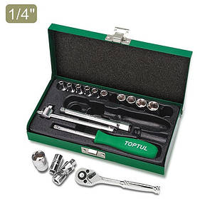 Набір насадок 1/4 17 од в кейсі TOPTUL GCAD1701