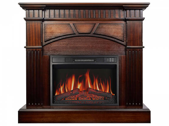 Підлоговий електрокамін з порталом, камінокомплект з обігрівом для дому ArtiFlame LINDOS AF28S Махагон коричневий антик, фото 1