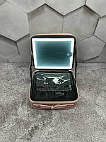 Косметичка-органайзер шкіряна з дзеркалом LED-підсвітка Білий VP-491