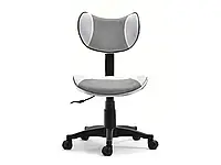 Дизайнский детский офисный стул cat серый и белый с эргономичной спинкой