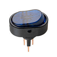 Переключатель on-off с подсветкой 12V квадратный Blue 19*31*20мм (YJ-WH17B)