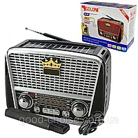 Портативный радиоприемник-колонка с солнечной панелью Golon RX-BT455S, Черно-серый / Аккумуляторное радио с US