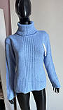 Жіночий універсальний светр гольф. Блакитиний, фото 2