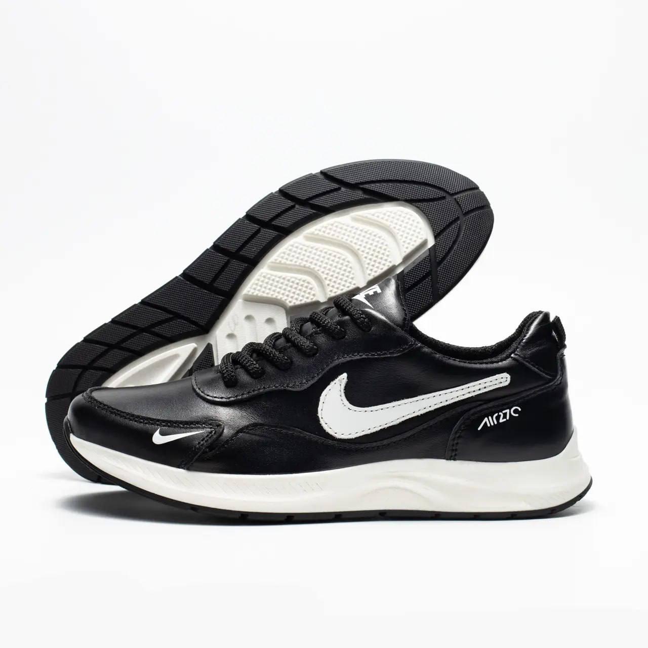 Підліткові дитячі шкіряні кросівки весни/осінь чорні Nike