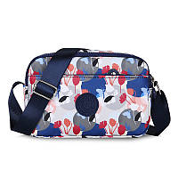 Женская сумка кросс-боди "Sport" синяя с цветочным принтом