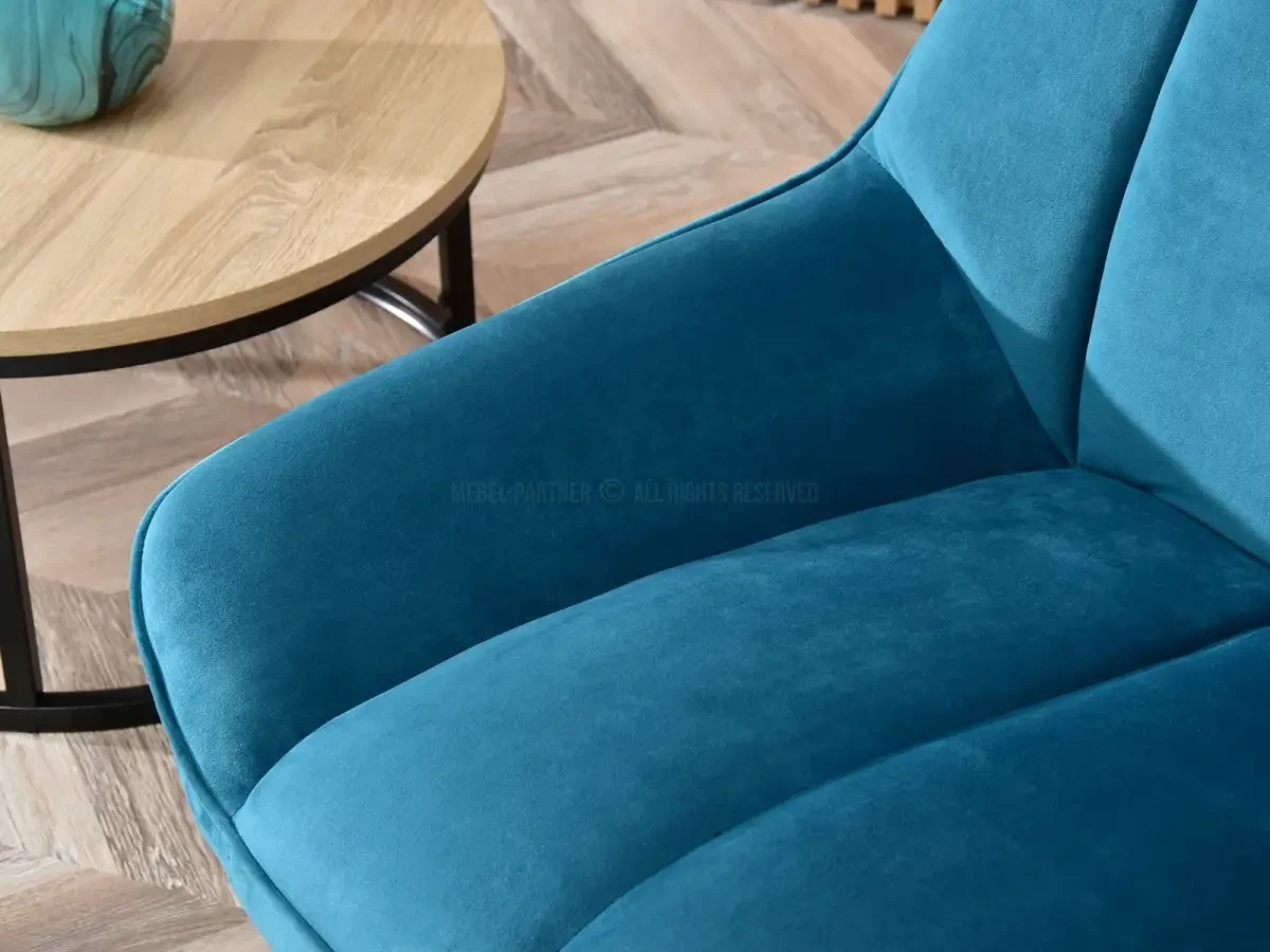 Дизайнерское кресло-качалка берта бирюзовый велюр на деревянных лазках бук для гостиной - фото 10 - id-p2107607832