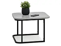 Журнальный столик industrial iriga xl с бетонной столешницей на черном металлическом каркасе