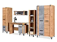 Комплект офисной мебели soho 4 oak loft - бетон с комодом и столом