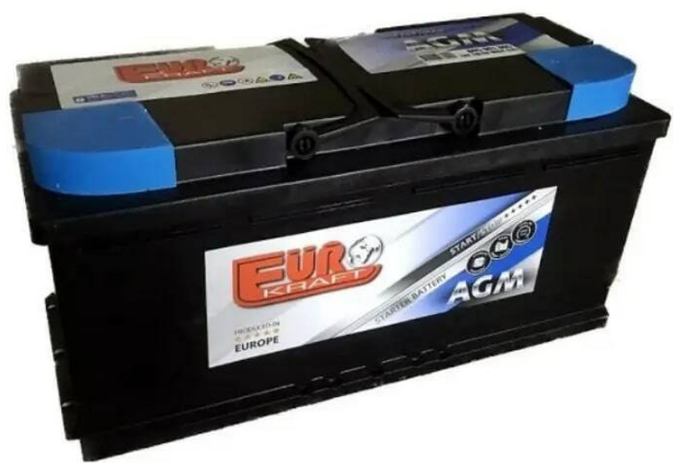 Акумулятор автомобільний 105Ah EUROKRAFT AGM (-/+) EN950