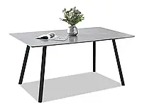 Промышленный бетонный стол tito с черными металлическими ножками для кухни