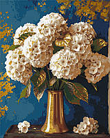 Картина за номерами Квіти. Букет гортензій з фарбами металік 40*50 см Орігамі LW 3295