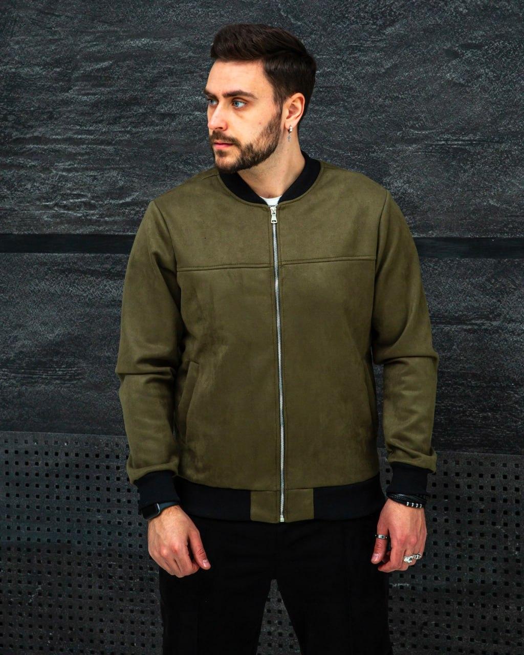 Легкий бомбер замшевий чоловічий, фото 1