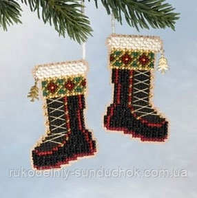 Набір для вишивання "Santa's Boots//Чоботи Санти" Mill Hill MH166306
