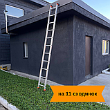 Алюмінієва драбина 3 метра драбина садова 11 сходинок, фото 2