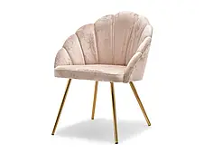 Модний стілець lisa стілець обідній, порошковий, з велюру, на золотих ніжках