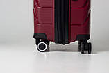Валіза середня M поліпропілен бордо 66х44х26+5/77л/3.7кг/Snowbal 33603, фото 5