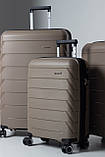Валіза ручна поклажа поліпропілен шампань 55х36х20+5/43л/2.9кг/Snowbal, фото 7