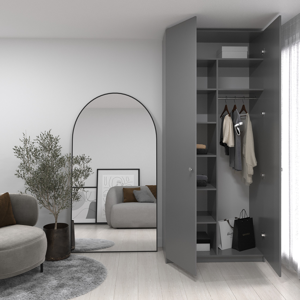 Шафа ШК-100 Дитяча 2400х1000х520 мм Антрацит, фото 1