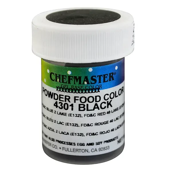 Харчовий барвник жиророзчинний сухий Chefmaster 3г Чорний (BLACK), фото 1
