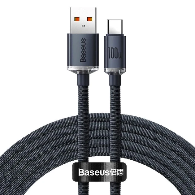 Кабель Baseus Crystal Shine Series Cable USB to Type-C 100W (2m) швидка зарядка 2 м 100 Вт CAJY000501, фото 1