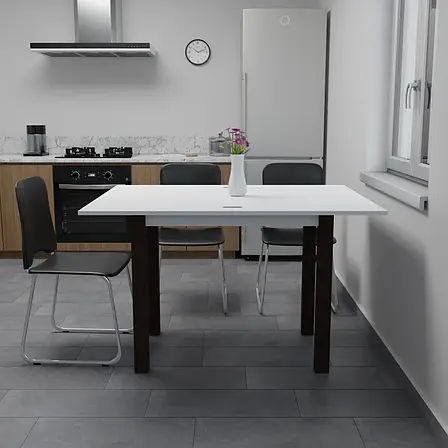 Стіл обідній розкладний Neman ЮК, колір білий венге, фото 2