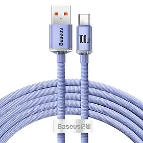 Кабель Baseus Crystal Shine Series Cable USB to Type-C 100W (2m) швидка зарядка 2 м 100 Вт CAJY000501 Фіолетовий