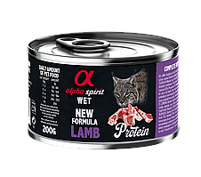 Повнораціонний вологий корм Alpha Spirit Lamb Protein з ягнятиною для дорослих котів 200 г (as311278)
