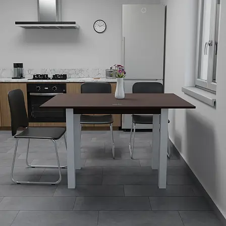 Стіл обідній розкладний Neman ЮК, колір антрацит / білий, фото 2