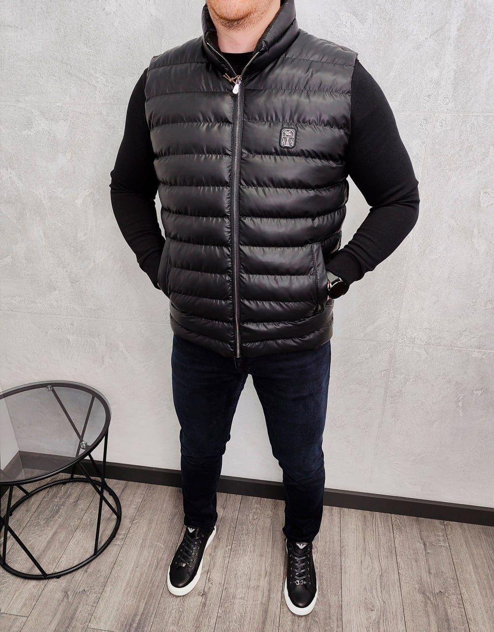 Чоловічий жилет Brunello Cucinelli H4259 чорний, фото 1